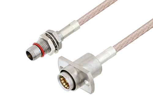 Slide-On BMA Plug Bulkhead to Slide-On BMA Jack 2 Hole Flange Cable Using RG316 Coax