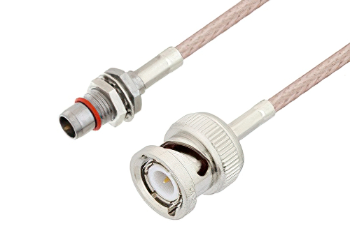 Slide-On BMA Plug Bulkhead to BNC Male Cable Using RG316 Coax