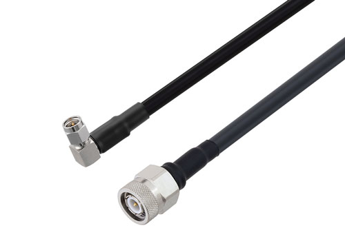 SMA Male Right Angle to TNC Male Low Loss Cable Using LMR-240 Coax with Times Microwave Components