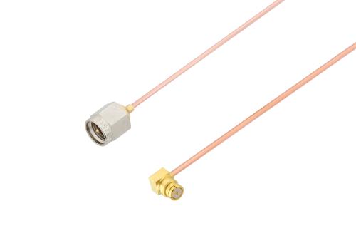 SMA Male to SMP Female Right Angle Cable Using PE-047SR Coax