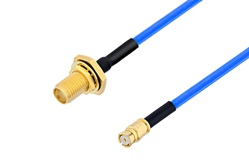 SMA Female Bulkhead to SMP Female Cable 24 Inch Length Using PE-P086 Coax