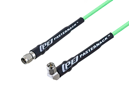 SMA Male to SMA Male Right Angle Low Loss Cable 60 Inch Length Using PE-P160LL Coax