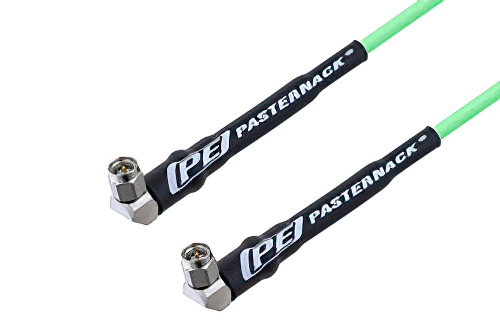 SMA Male Right Angle to SMA Male Right Angle Low Loss Cable Using PE-P160LL Coax