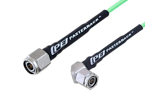 TNC Male to TNC Male Right Angle Low Loss Cable 50 CM Length Using PE-P160LL Coax