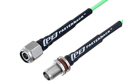 TNC Male to TNC Female Bulkhead Low Loss Cable 200 CM Length Using PE-P160LL Coax