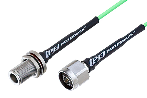 N Male to N Female Bulkhead Low Loss Cable 150 CM Length Using PE-P160LL Coax