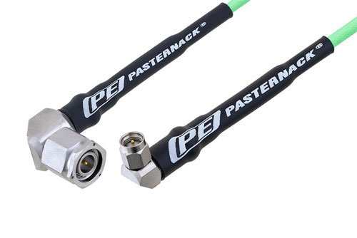 TNC Male Right Angle to SMA Male Right Angle Cable Using PE-P160LL Coax , LF Solder