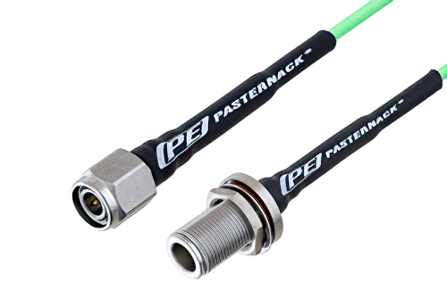 N Female Bulkhead to TNC Male Low Loss Cable 100 CM Length Using PE-P160LL Coax