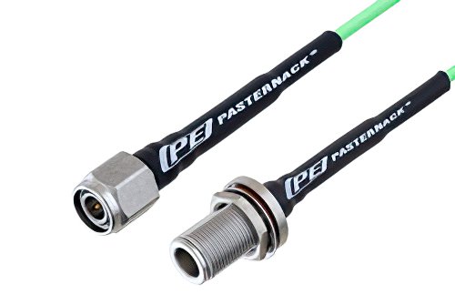N Female Bulkhead to TNC Male Low Loss Cable 60 Inch Length Using PE-P160LL Coax