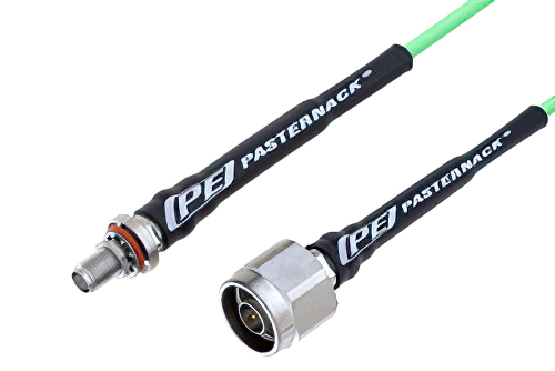 N Male to SMA Female Bulkhead Low Loss Cable 100 CM Length Using PE-P160LL Coax