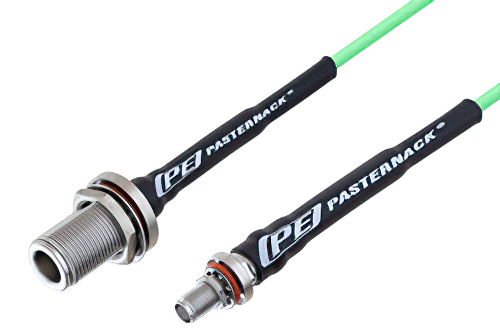 N Female Bulkhead to SMA Female Bulkhead Cable Using PE-P160LL Coax