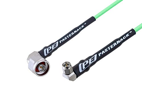 N Male Right Angle to SMA Male Right Angle Low Loss Cable Using PE-P160LL Coax