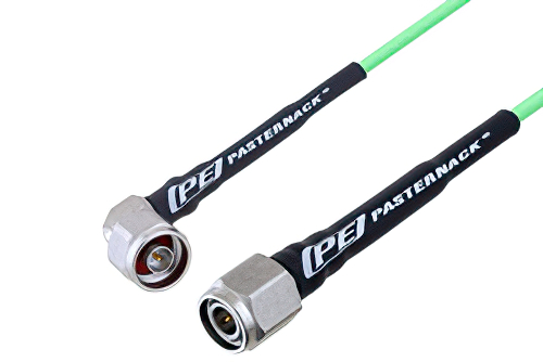 N Male Right Angle to TNC Male Low Loss Cable 12 Inch Length Using PE-P160LL Coax