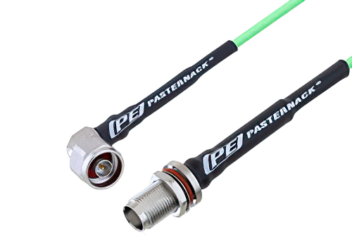 N Male Right Angle to TNC Female Bulkhead Low Loss Cable 150 CM Length Using PE-P160LL Coax
