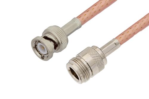 BNC Male to N Female Low Loss Cable Using PE-P195 Coax