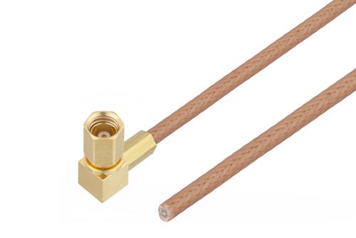 SSMC Plug Right Angle to Straight Cut Lead Cable Using RG178 Coax