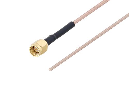 SMA Male to Straight Cut Lead Cable Using RG316 Coax with HeatShrink