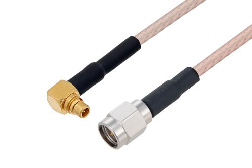 MMCX Plug Right Angle to SMA Male Cable Using RG316 Coax