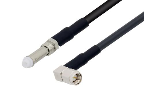FME Jack to SMA Male Right Angle Low Loss Cable Using LMR-195 Coax with HeatShrink
