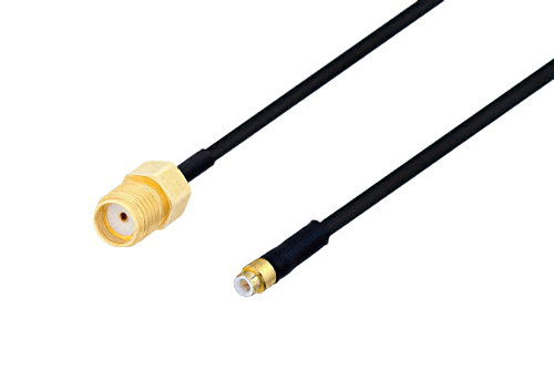 SMA Female to Snap-On MMBX Plug Cable 100 CM Length Using PE-SR405FLJ Coax