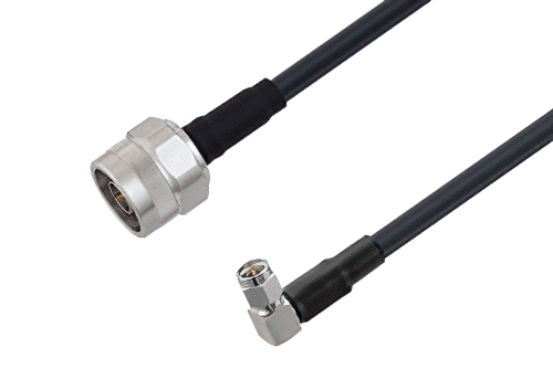 N Male to SMA Male Right Angle Low Loss Cable Using LMR-240 Coax