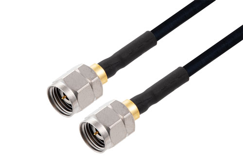 2.4mm Male to 2.4mm Male Cable Using PE-SR405FLJ Coax with HeatShrink, LF Solder