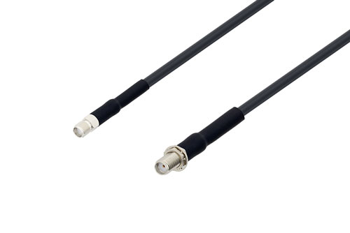 SMA Female to SMA Female Bulkhead Low Loss Cable Using LMR-195 Coax with HeatShrink