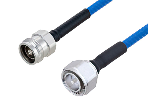 Plenum 4.3-10 Male to 4.3-10 Female Low PIM Cable 150 cm Length Using SPP-250-LLPL Coax , LF Solder