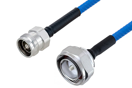 Plenum 4.3-10 Female to 7/16 DIN Male Low PIM Cable 12 Inch Length Using SPP-250-LLPL Coax , LF Solder