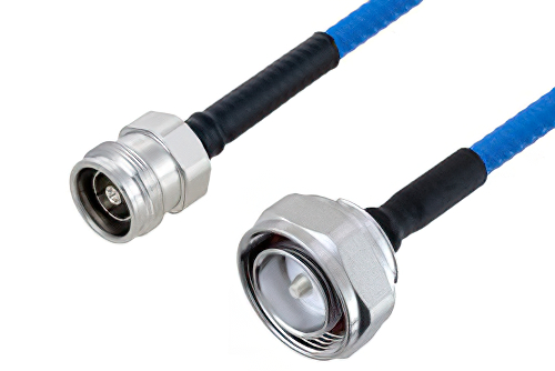 Plenum 4.3-10 Female to 7/16 DIN Male Low PIM Cable 150 cm Length Using SPP-250-LLPL Coax , LF Solder