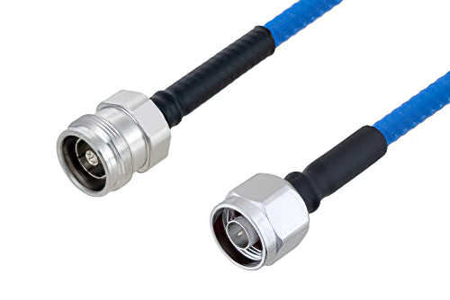 Plenum 4.3-10 Female to N Male Low PIM Cable 48 Inch Length Using SPP-250-LLPL Coax , LF Solder