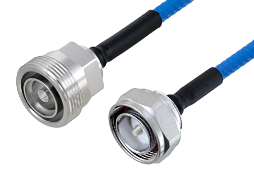 Plenum 7/16 DIN Male to 7/16 DIN Female Low PIM Cable 200 cm Length Using SPP-250-LLPL Coax , LF Solder