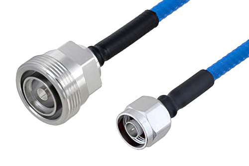Plenum 7/16 DIN Female to N Male Low PIM Cable 200 cm Length Using SPP-250-LLPL Coax , LF Solder