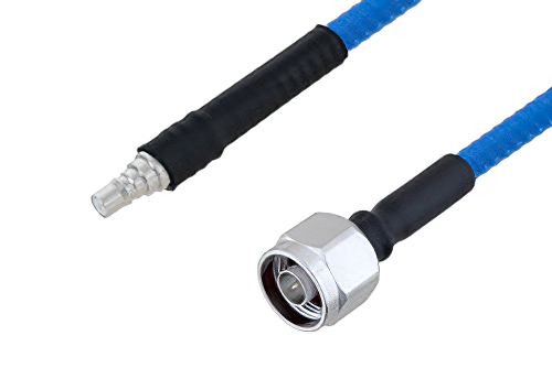 Plenum N Male to QMA Female Low PIM Cable 100 cm Length Using SPP-250-LLPL Coax , LF Solder