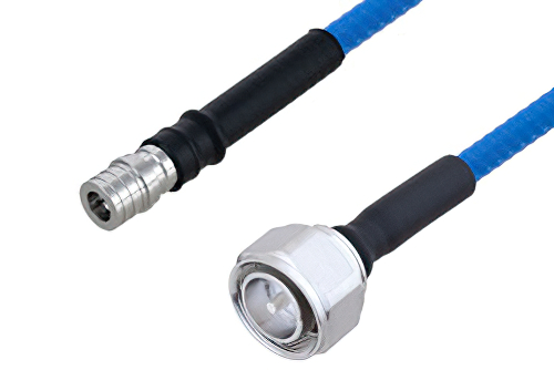 Plenum 4.3-10 Male to QMA Male Low PIM Cable 150 cm Length Using SPP-250-LLPL Coax , LF Solder