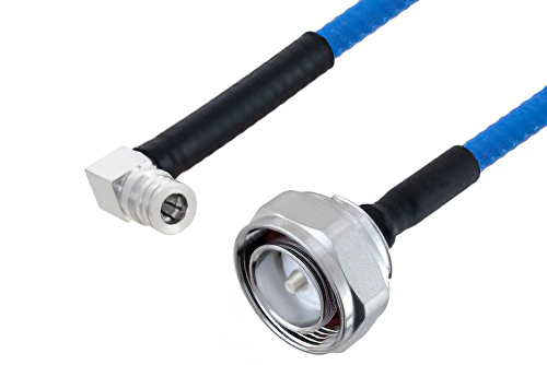 Plenum 7/16 DIN Male to QMA Male Right Angle Low PIM Cable 150 cm Length Using SPP-250-LLPL Coax , LF Solder