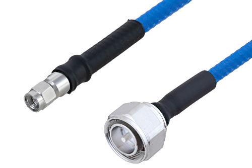Plenum 4.3-10 Male to SMA Male Low PIM Cable 100 cm Length Using SPP-250-LLPL Coax , LF Solder