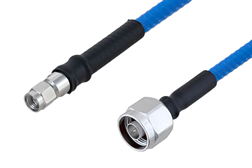 Plenum N Male to SMA Male Low PIM Cable 48 Inch Length Using SPP-250-LLPL Coax , LF Solder