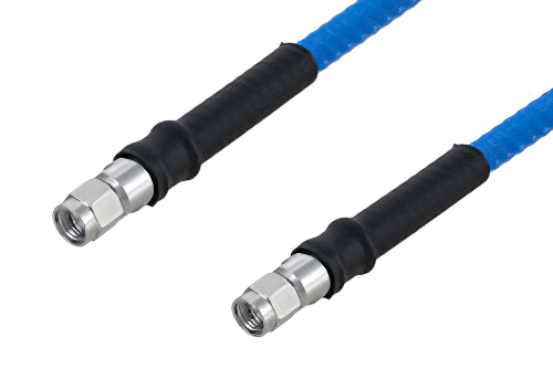 Plenum SMA Male to SMA Male Low PIM Cable 100 cm Length Using SPP-250-LLPL Coax , LF Solder