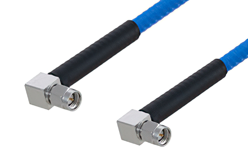 SMA Male Right Angle to SMA Male Right Angle Cable Using SPP-250-LLPL Coax