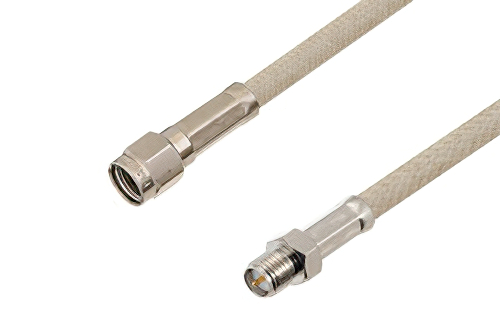 Reverse Polarity SMA Male to Reverse Polarity SMA Female Cable 48 Inch Length Using RG141 Coax