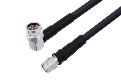 N Male Right Angle to TNC Male Cable Using LMR-400-DB Coax