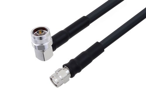 N Male Right Angle to TNC Male Low Loss Cable Using LMR-400-DB Coax with Times Microwave components