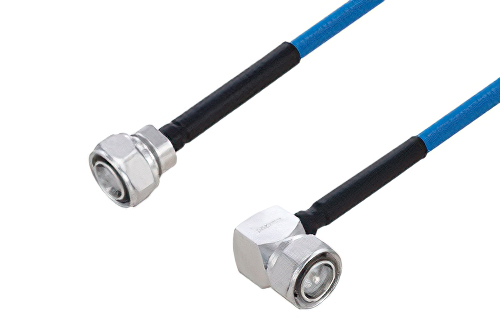 Plenum 4.3-10 Male to 4.3-10 Male Right Angle Low PIM Cable 12 Inch Length Using SPP-250-LLPL Coax Using Times Microwave Parts