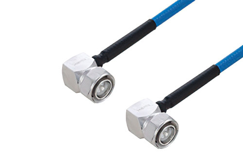 Plenum 4.3-10 Male Right Angle to 4.3-10 Male Right Angle Low PIM Cable 150 cm Length Using SPP-250-LLPL Coax Using Times Microwave Parts