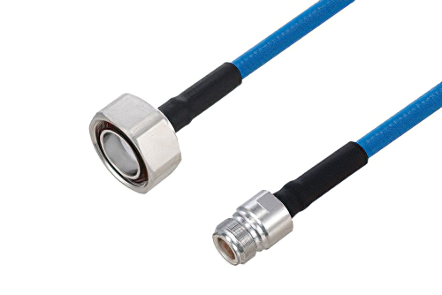 Plenum 7/16 DIN Male to N Female Low PIM Cable 100 cm Length Using SPP-250-LLPL Coax Using Times Microwave Parts