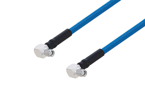 Plenum SMA Male Right Angle to SMA Male Right Angle Low PIM Cable 12 Inch Length Using SPP-250-LLPL Coax Using Times Microwave Parts