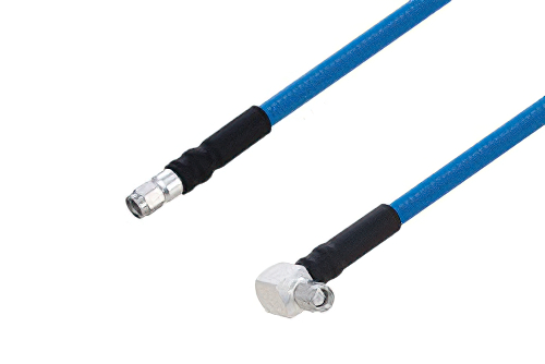 Plenum SMA Male to SMA Male Right Angle Low PIM Cable 36 Inch Length Using SPP-250-LLPL Coax Using Times Microwave Parts