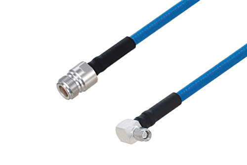 Plenum N Female to SMA Male Right Angle Low PIM Cable 150 cm Length Using SPP-250-LLPL Coax Using Times Microwave Parts