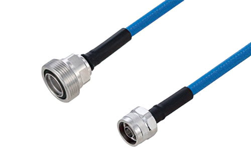 Plenum 7/16 DIN Female to N Male Low PIM Cable 100 cm Length Using SPP-250-LLPL Coax Using Times Microwave Parts